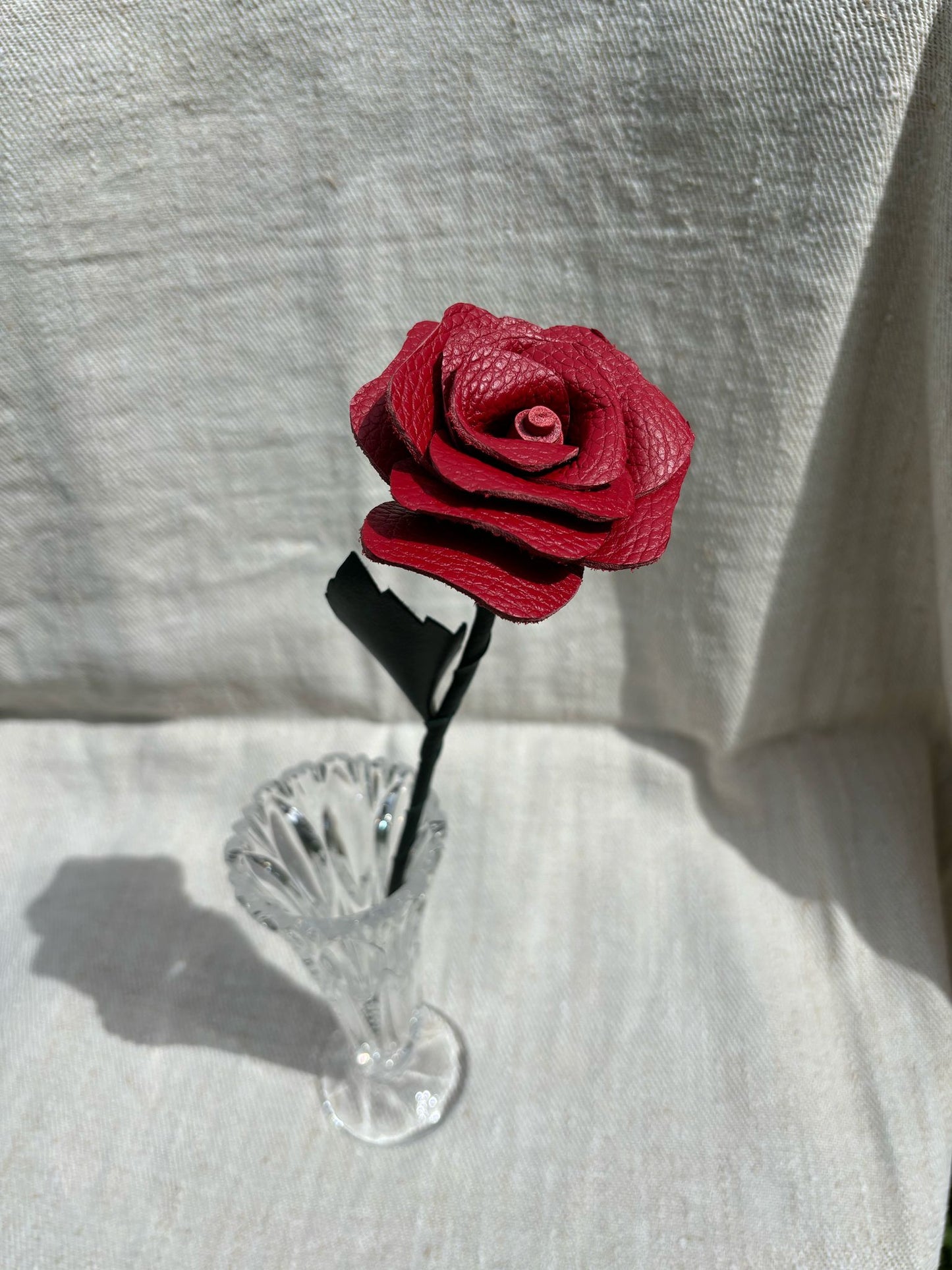 Fleurs en cuir
