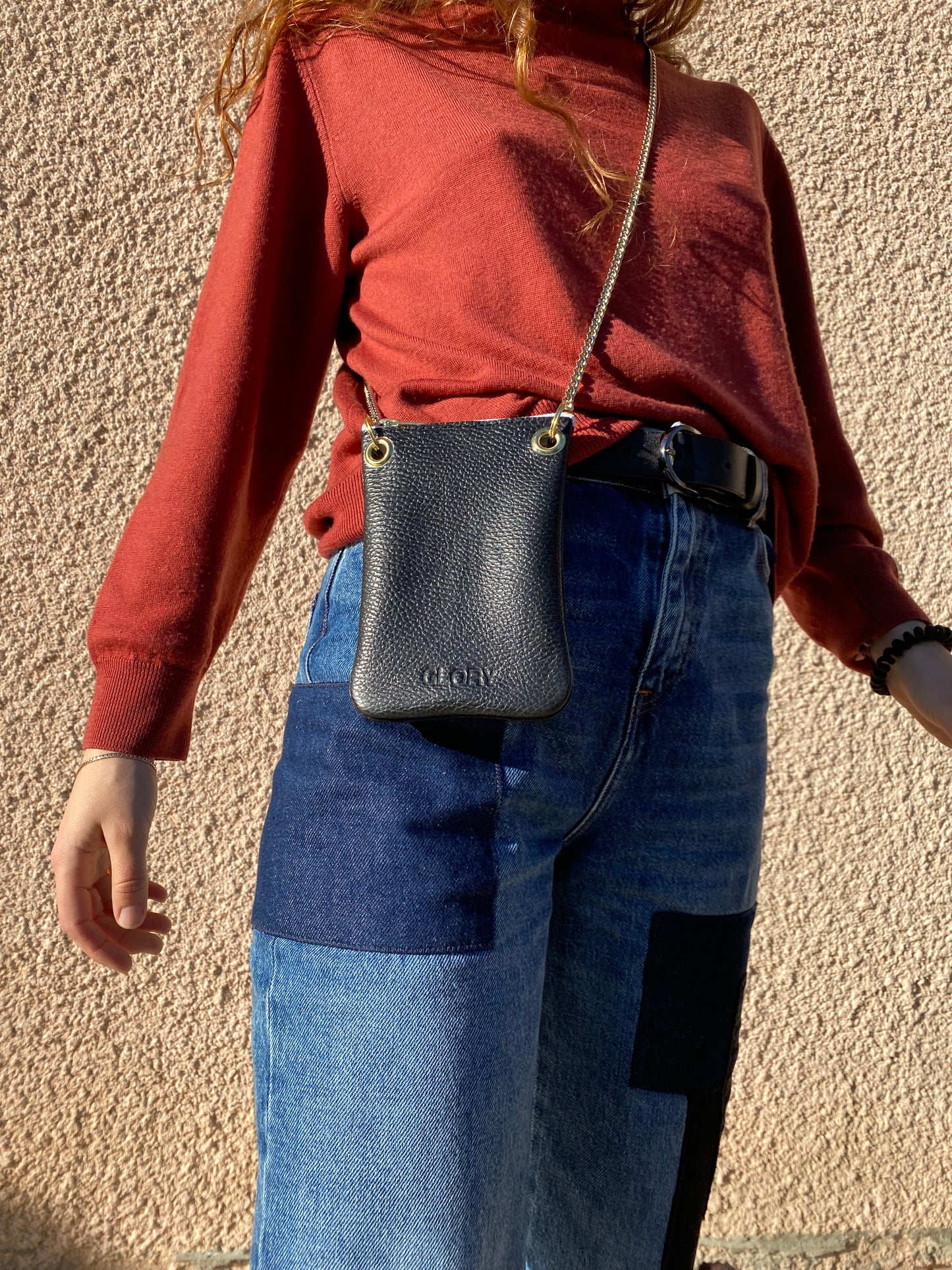 Porte-téléphone en cuir