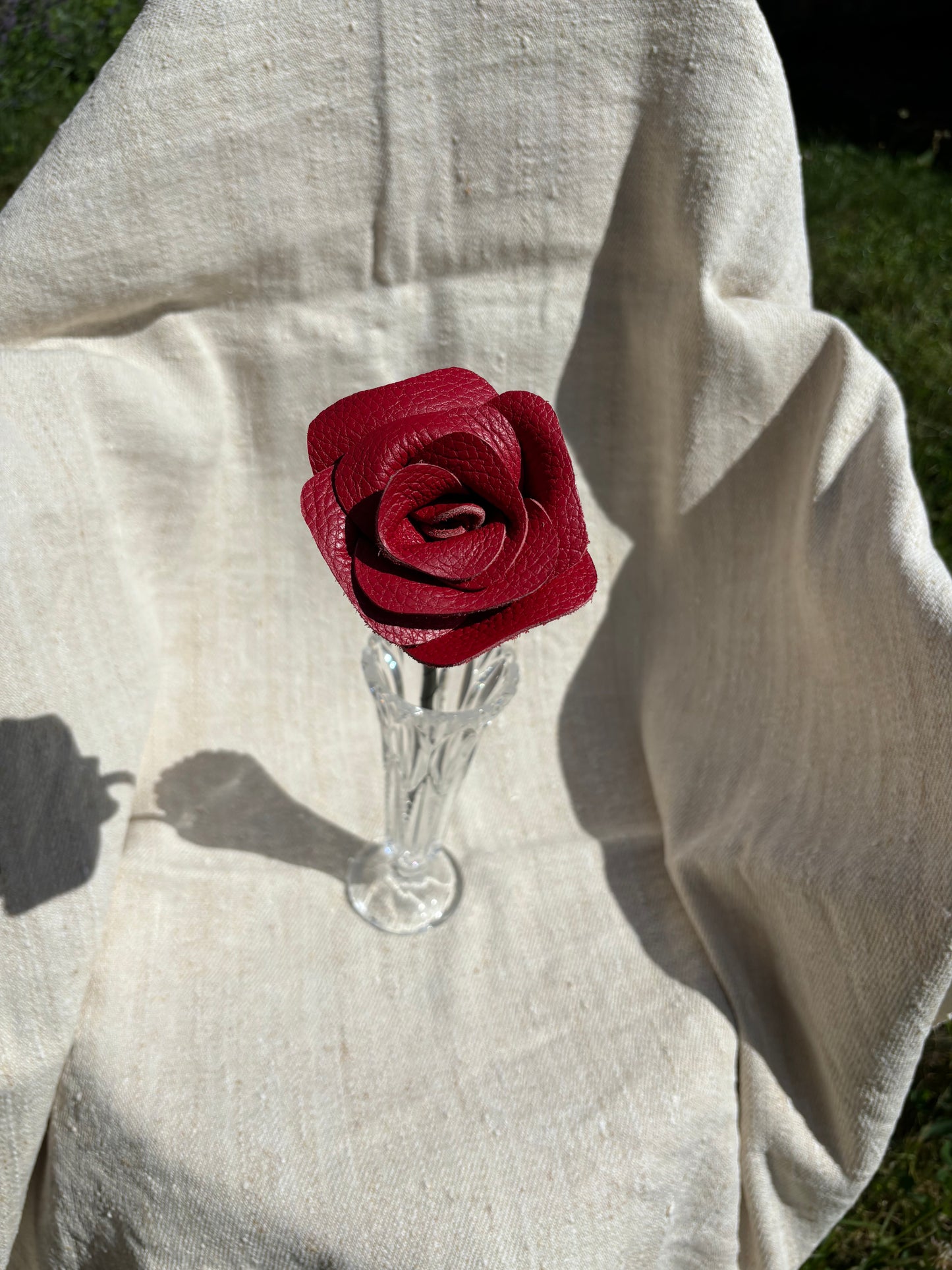 Fleurs en cuir