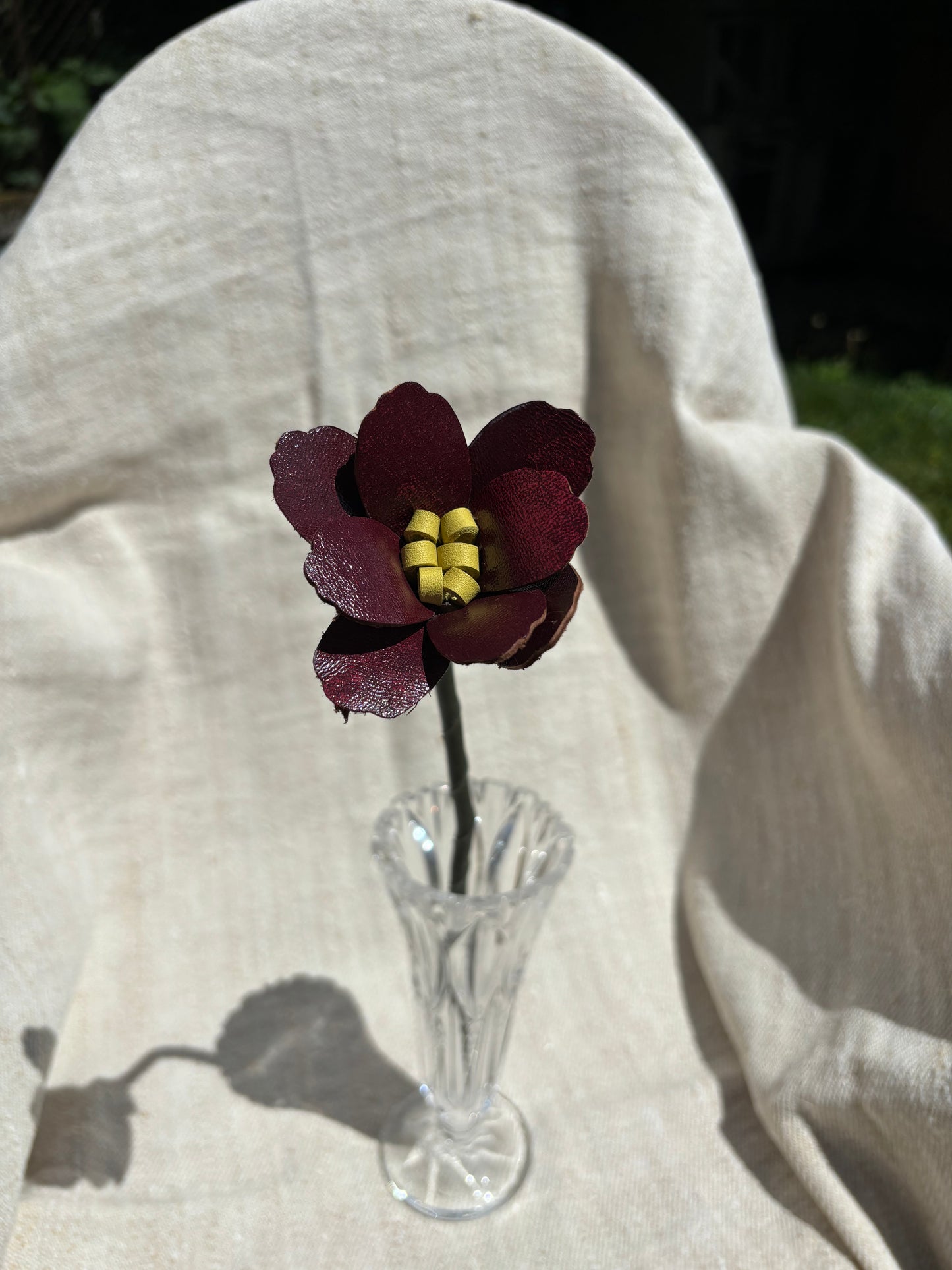 Fleurs en cuir